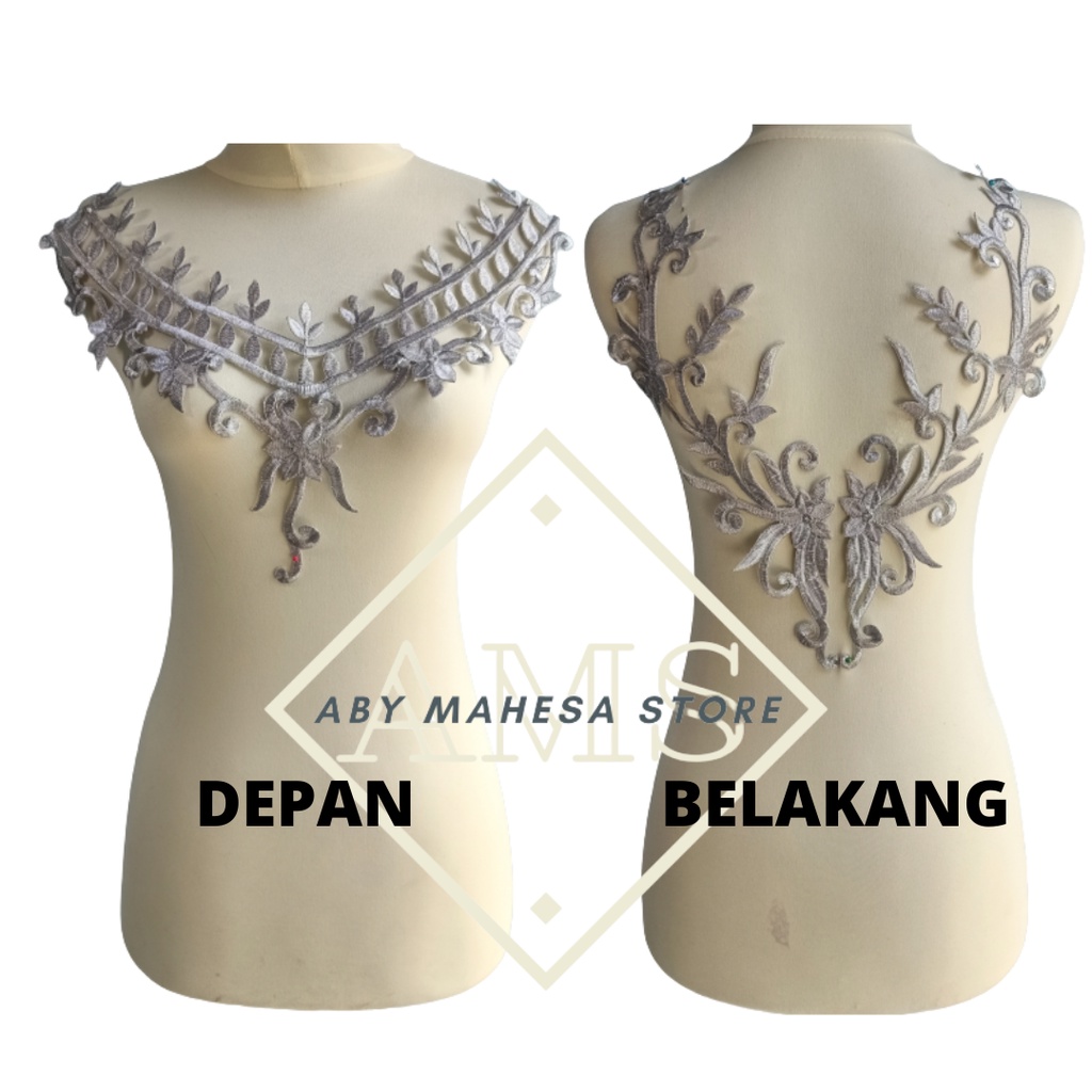 BORDIR APLIKASI/BORDIR TEMPEL/BORDIRAN/ MOTIF DB 3 DAUN MOTIF TERBARU
