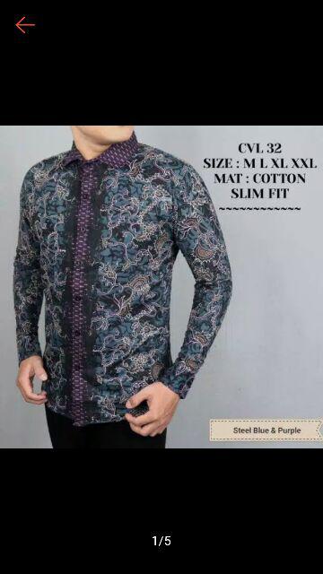 Cbl644 Kemeja Batik Pria Slim Fit Mewah Linabatikdistro Unik Baju Batik Pria Best Seller