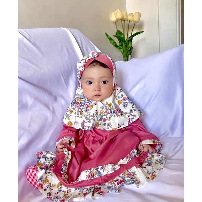 gamis dress anak 0 - 12 bulan 12 - 18 bulan baju dress muslim bayi anak perempuan EMILY GAMIS DRESS