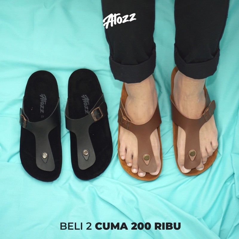 DENVER - BROWN  ( Sandal Unisex / Wanita &amp; Pria )