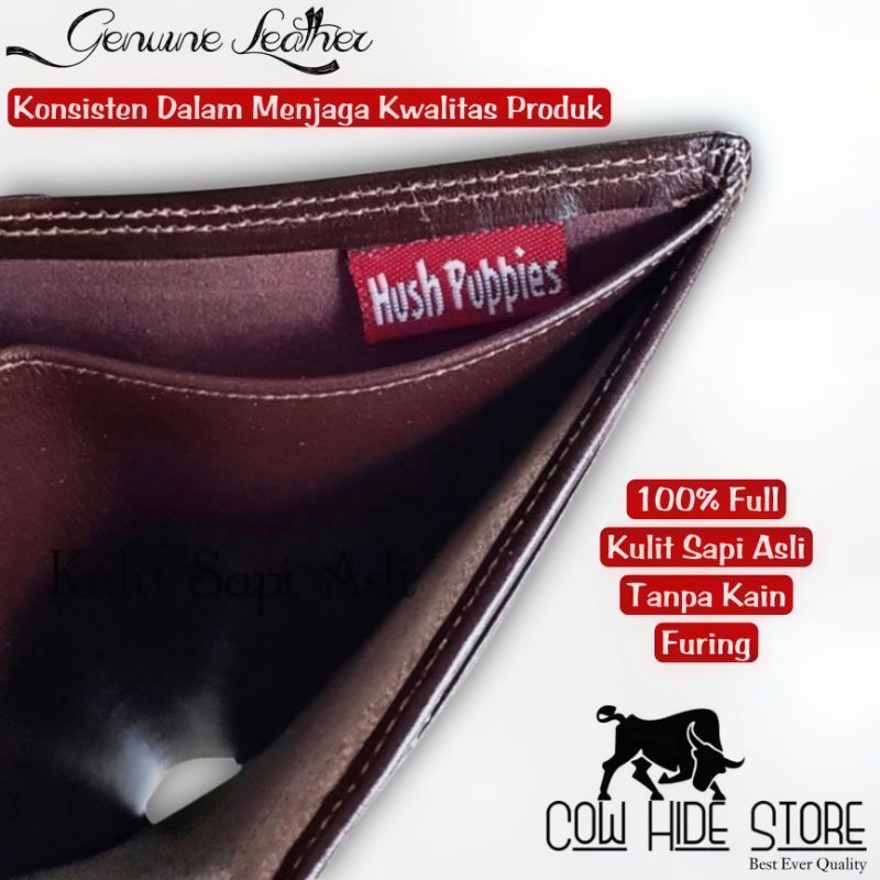 Dompet Pria Kulit Asli Bifold Up Emboss Hush Puppies - 15 Slot-6