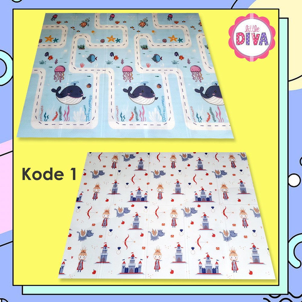 150x195 cm PLAYMAT BABY &amp; PLAYMAT BABY PREMIUM 150x200 cm Alas Bermain Bayi Anak  play mat matras motif bolak balik