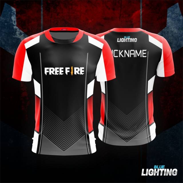 KAOS BAJU JERSEY GAMING CUSTOM MOBILE LEGENDS AOV DOTA FREEFIRE FREE NICKNAME