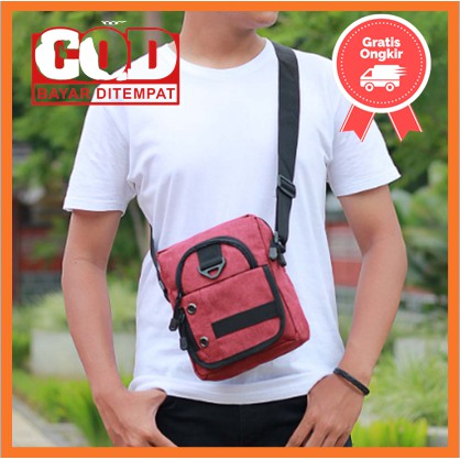Tas Slempang Selempang Pria Cowok Distro Bandung Original Mini/Sling Bag Pria Mini Distro