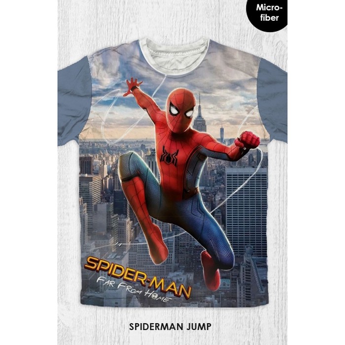 Baju Kaos Anak & Dewasa Marvel Spiderman - Spiderman Jumps