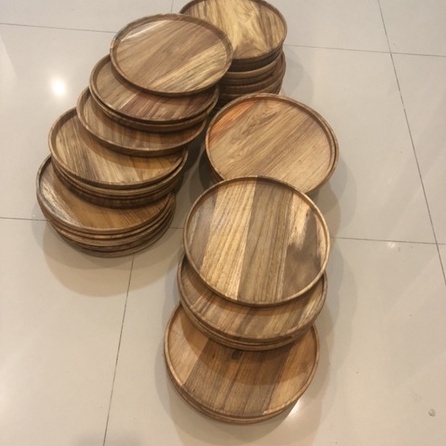 Piring Nampan 25cm Baki Kayu Jati Wooden Tray Kayu Jati