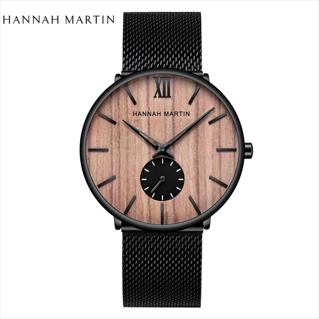 Jam Tangan Pria Hannah Martin 1002 Mesh Stainless Steel Analog Premium Anti Air 30 Meter