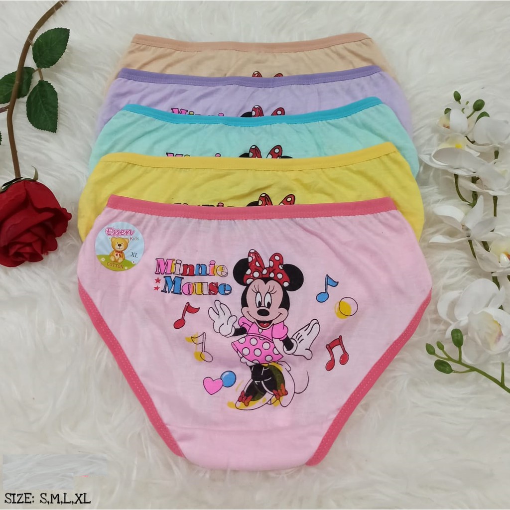 MURAH!! isi 3 PCS Celana Dalam Anak Perempuan Motif MINIE MOUSE usia 3 s/d 12 Tahun - CD Wanita - CD Anak Cewek - CD Karakter LUCU - Dalaman Anak BERMOTIF KARAKTER TERBARU