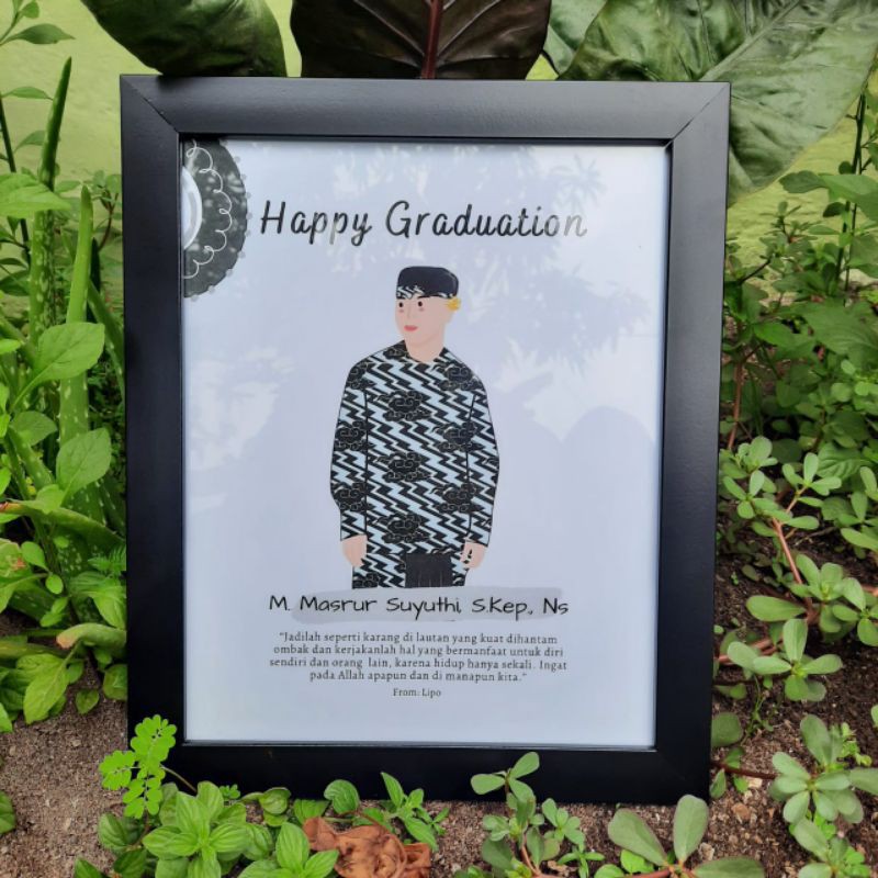 Ilustrasi Frame (karikatur, kado, wisuda)