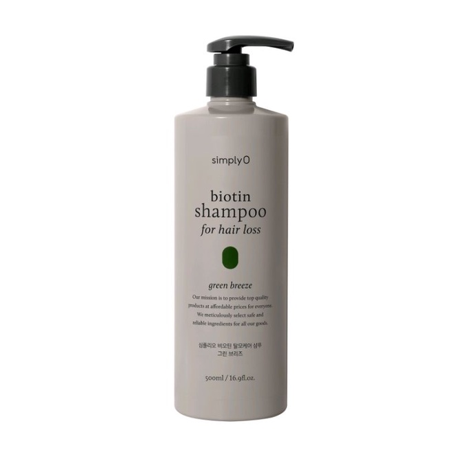 SimplyO Biotin Shampoo for Hair Loss (Green Breeze) 500ml Simply O Korea
