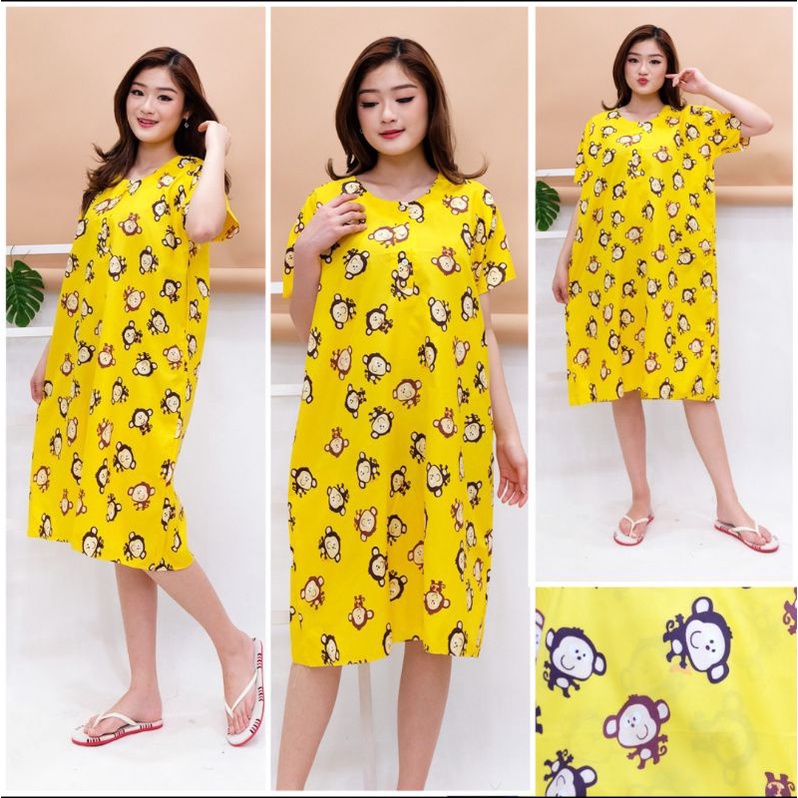 DASTER JUMBO LD 120 KATUN KARAKTER KANCING DEPAN BUSUI BUMIL LENGAN PENDEK GUDANG_DASTER_PEKALONGAN-JB DANCE MONKEY