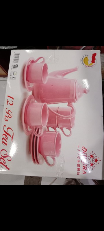 Teko Set Nikura Two Tone / 1 Teko & Tutup + 5 Cangkir + 5 Saucer