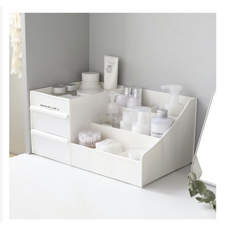 [TOSERBA_EMAK] - Mrosaa Rak Organizer Make Up Kosmetik Rack House Container Size M - ASS319 - White