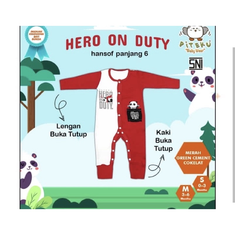 Piteku sleepsuit hero on duty