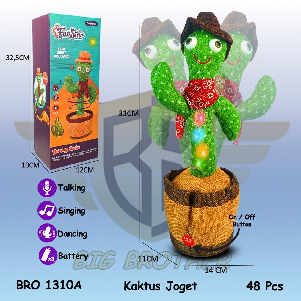 MURAH - MURAH BRO1310 Boneka Pohon Kaktus Goyang Joget Dance Bisa Bicara Musik Menari Bergoyang