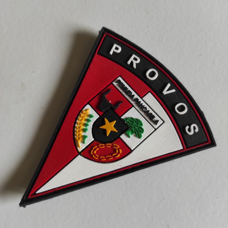 PATCH RUBBER LOGO PROVOS PP ( PEMUDA PANCASILA) /TEMPELAN EMBLEM KARET VELCRO