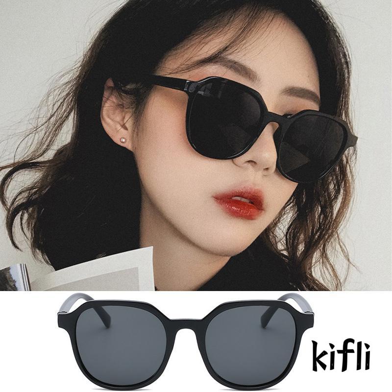 Xia.id Kacamata Hitam,Pria / Wanita,Model Retro,Oval Frame Oval,Untuk Wajah Bulat / Besar