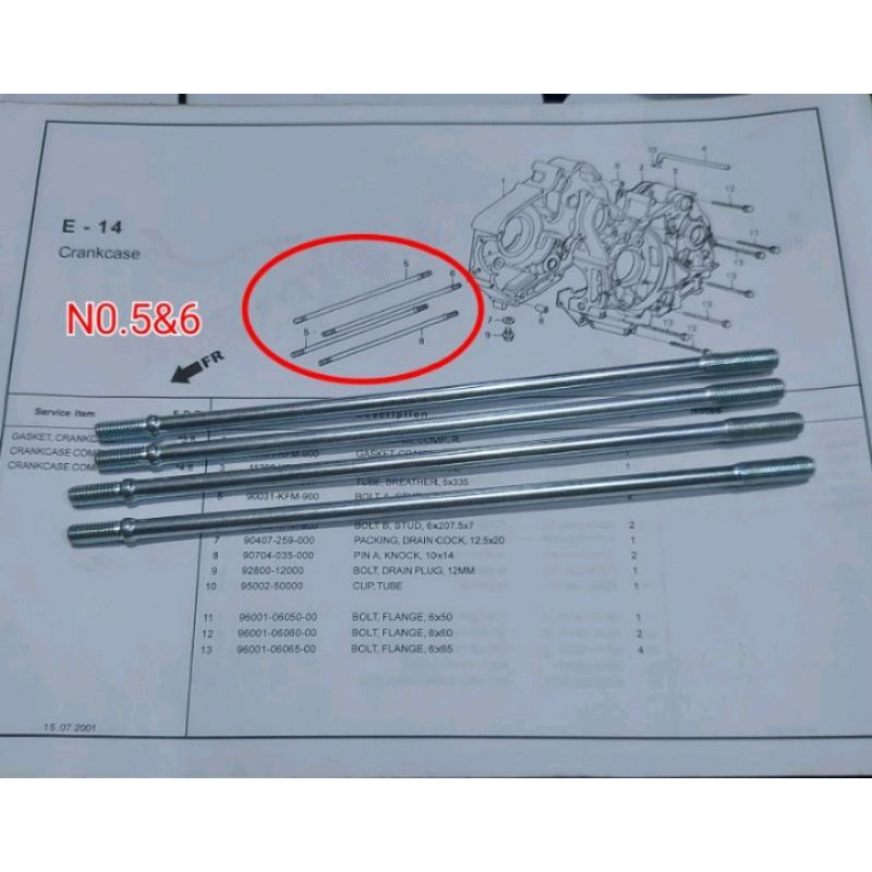 Baut tusuk sate cylinder head boring honda astrea grand prima star supra win 100