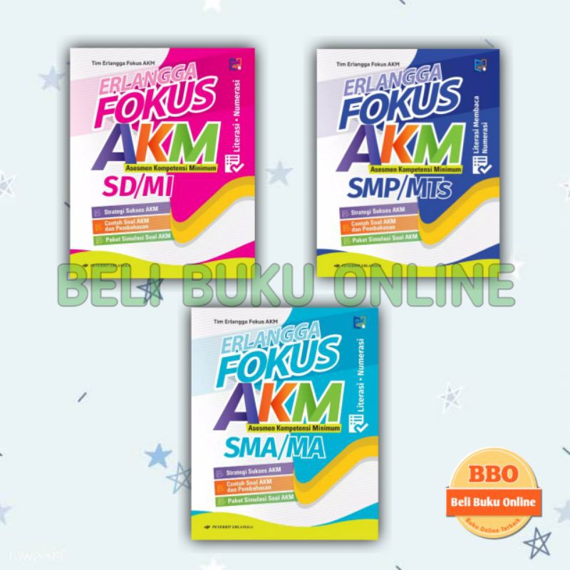 ERLANGGA FOKUS AKM SD/MI SMP/MTS SMA/MA LITERASI - NUMERASI 2021 TERBARU PENERBIT ERLANGGA