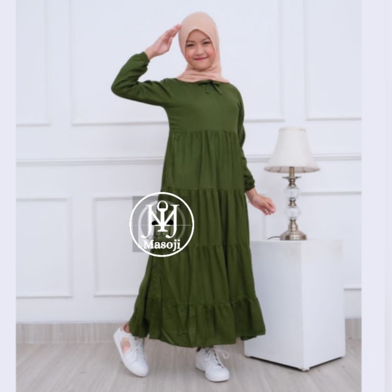 Aisy Gamis Kids ~ Gamis Anak Perempuan / Midi Dress Anak Perempuan Tanggung / Tunik Anak Perempuan-3