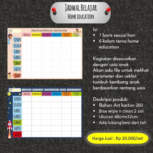 

Jadwal belajar Home Education Planner Hapus tulis Whiteboard