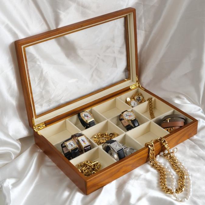 Wooden Jewelry Box 12 parts / Box Perhiasan