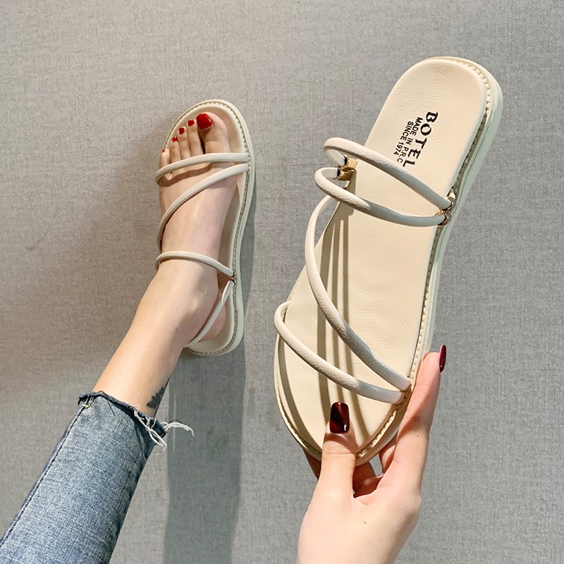 sandals with two thick straps