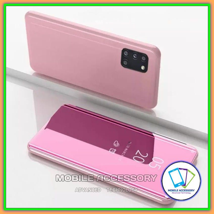 Flip Case Samsung S20 FE S20FE Flip Clear View Standing Smart Mirror Case Luxury Cover Casing Murah