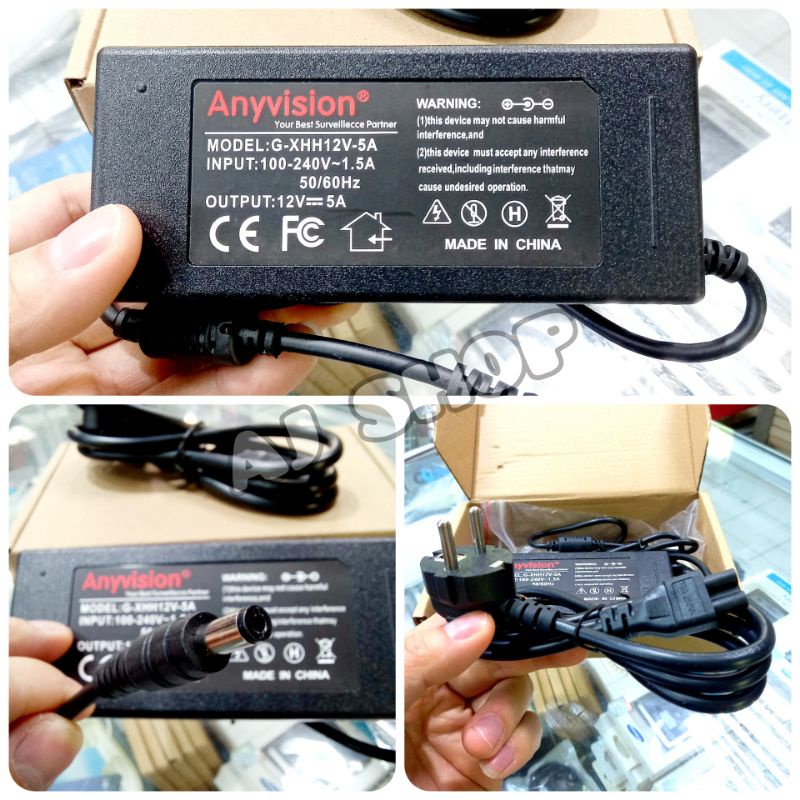 Adaptor Cctv 12v 5a Adaptor Universal 5A 12V Adaptor Lampu Led Strip DC 12 Volt