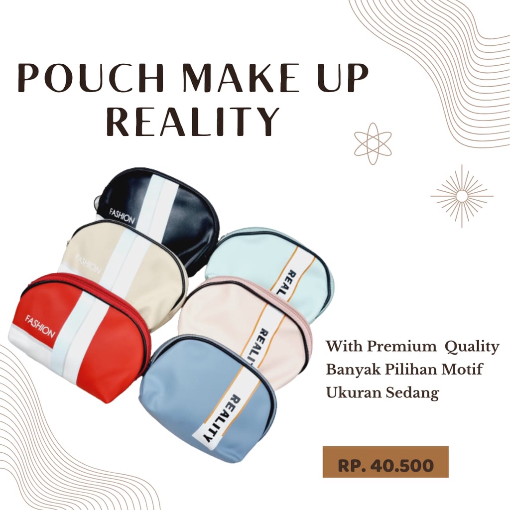 DOMPET KOSMETIK POUCH MAKE UP POLOS FASHION WANITA SIMPLE TEMPAT