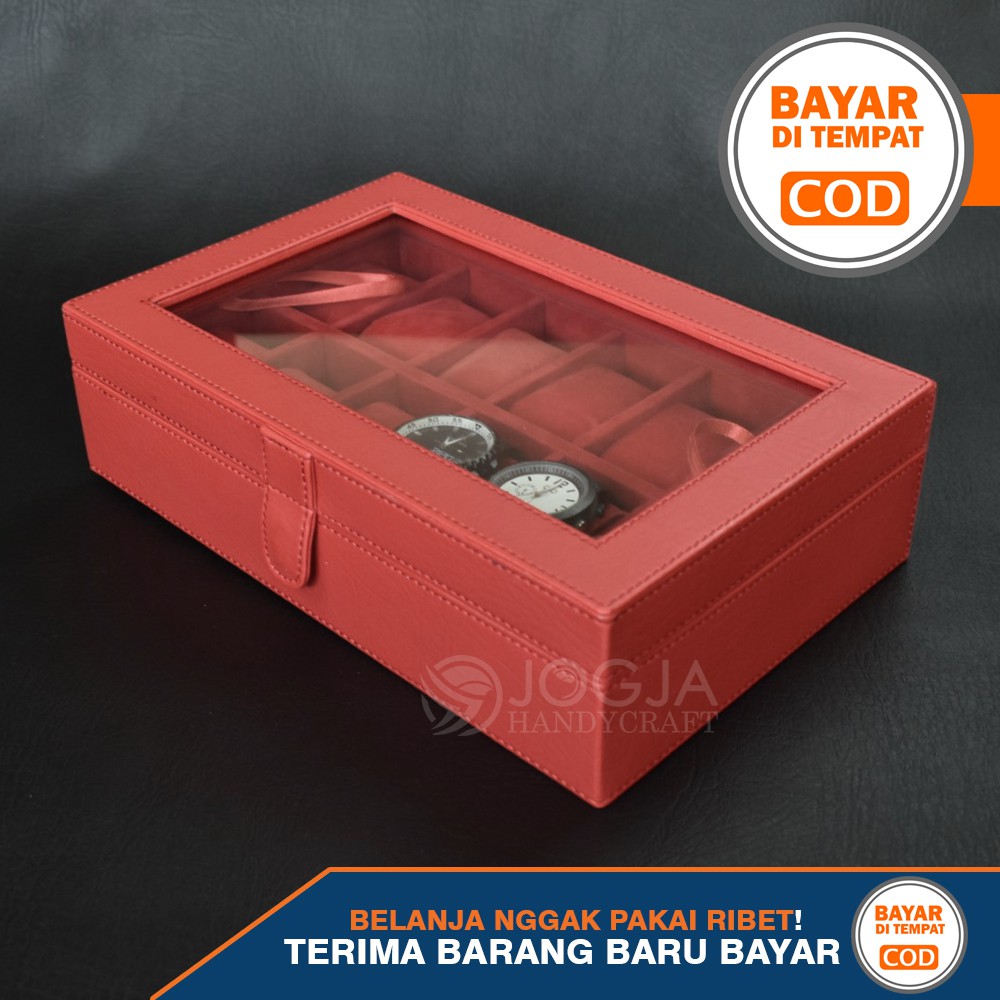 BARU - PROMO FULL COLOR Kotak Tempat Jam Tangan Isi 12  Box Jam Watch Box Organizer Jogja Handycraft