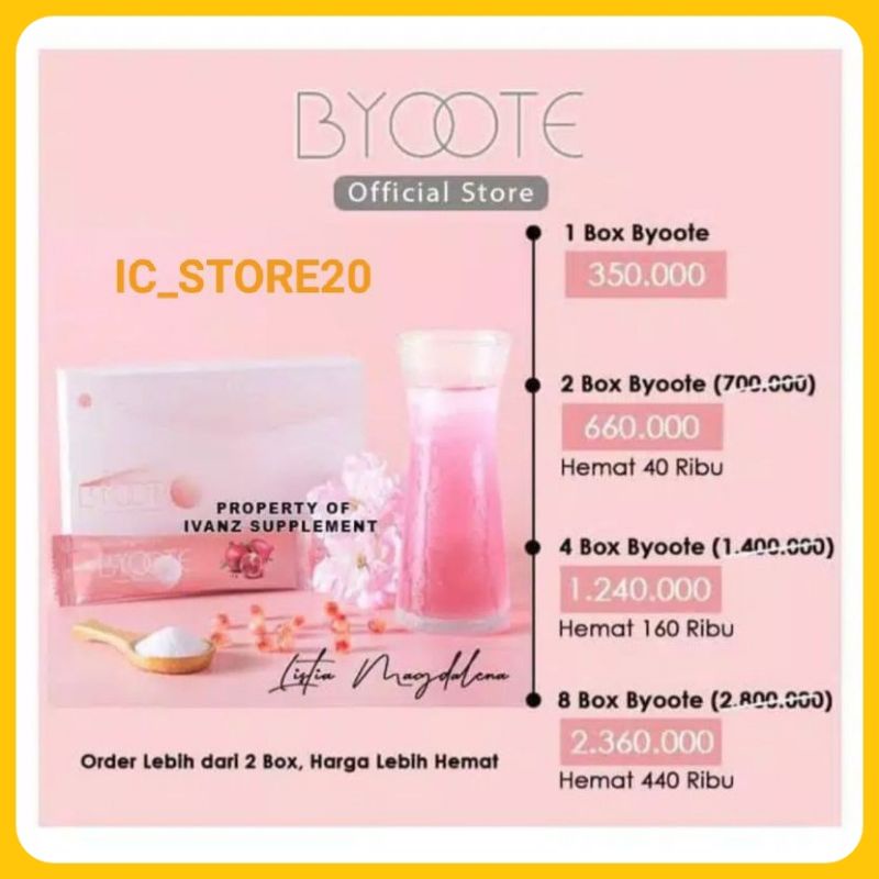 BYOOTE COLLAGEN GLUTATHIONE ( 1 Box isi 16 sachets ) BPOM