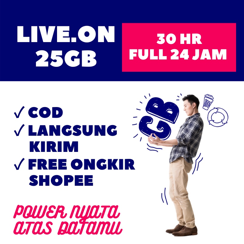 Kartu Perdana Live On XL 25GB 30hr PROMO COD