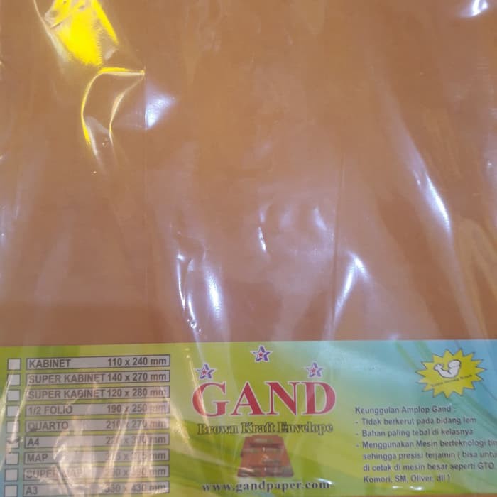 

Amplop Coklat A4 GAND