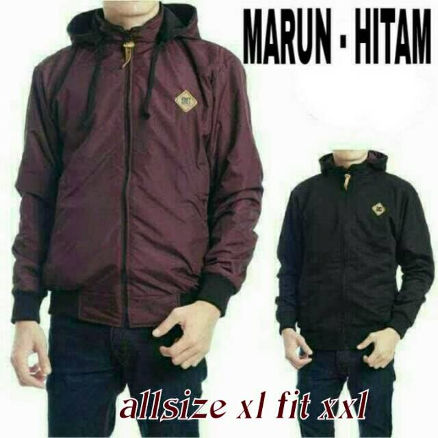 jaket bolak balik jumbo marun