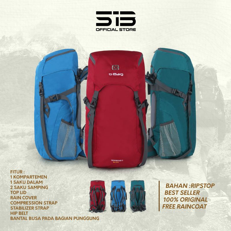 ORIGINAL Tas Gunung | Tas Carrier 50 Liter  Newroad 3 Pria Wanita | Tas Keril Punggung Original Prem