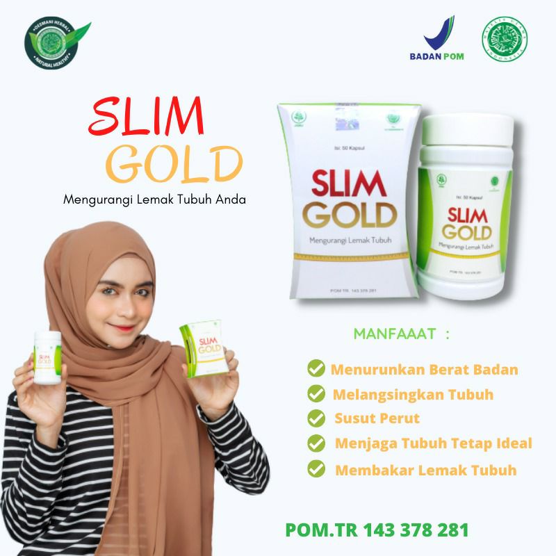 SLIM GOLD Pelangsing Obat Diet Herbal Penurun Berat Badan