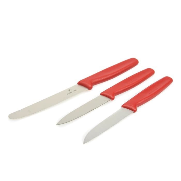 VICTORINOX PISAU SET PARING 3 PCS MERAH KNIFE SET OF 3 RED KNIVES promo