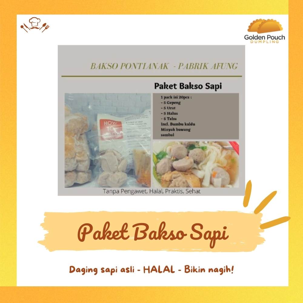 

Golden Pouch - (Paket) Bakso Sapi Afung / Makanan Segar Beku Frozen Food