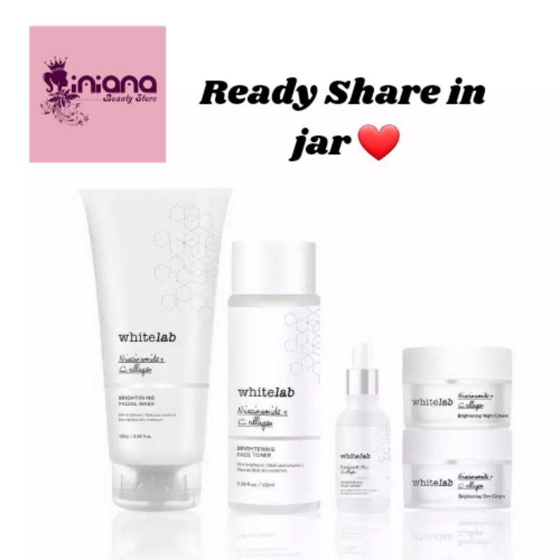 ( BISA COD )WHITELAB FACE SERUM SHARE IN JAR / SHARE IN BOTTLE WHITELAB TONER SHARE IN JAR