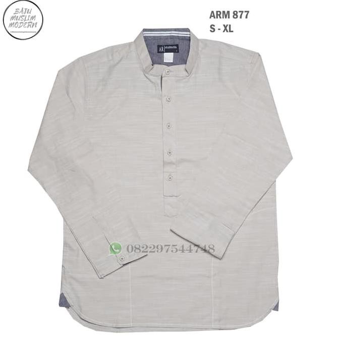 Baju Koko Polos Poplin Arahmanda Lengan Panjang