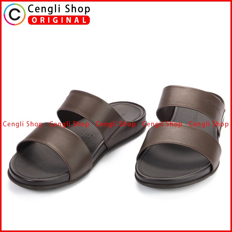 SANDAL ANDREW PRIA TERBARU ORIGINAL CASUAL KULIT BRANDED COKLAT ANM10