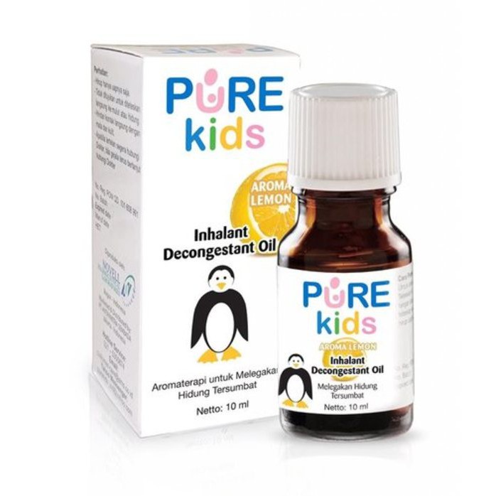 Pure kids baby inhalant feverfree pactch obat aise belly penurun panas decongestant oil 10ml untuk batuk pilek anak sesak nafas anak |pure bb-Inhalant lemon