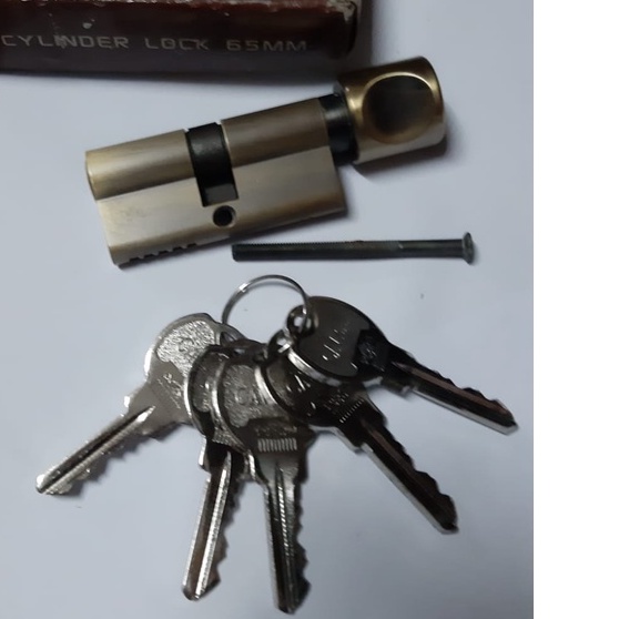 SILINDER KUNCI BESAR COMPUTER KEY PUTAR DALAM KUNINGAN/CILINDER CYLINDER KUNCI PINTU BESAR