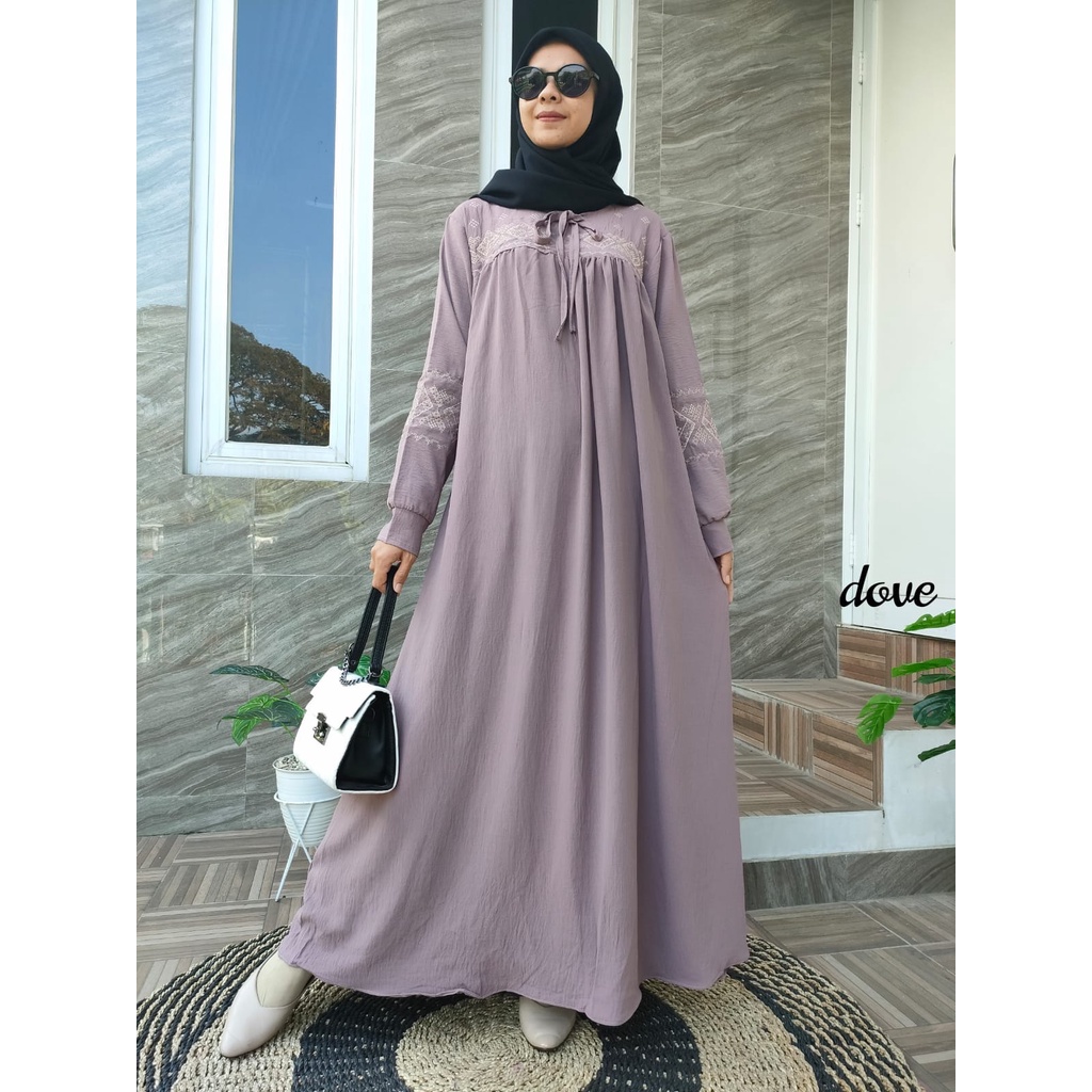 Gamis Crinkle Bordir / Gamis Jharna Bordir / Gamis Crinkle Airflow Premium