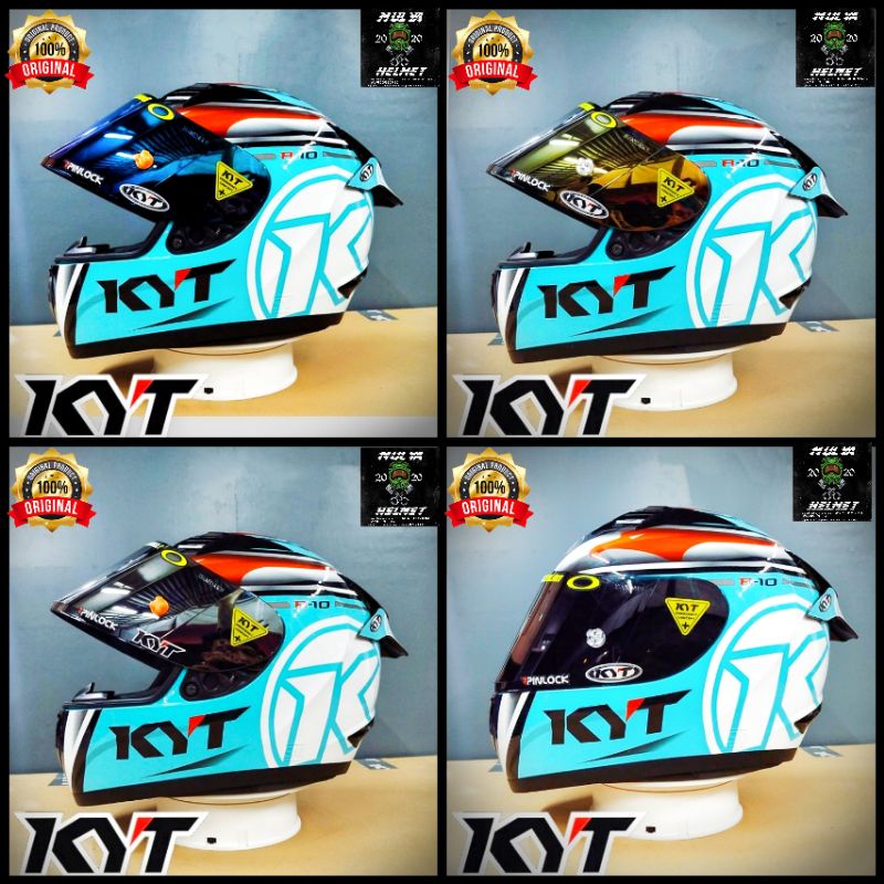 Helm Full Face KYT R10 Aqua marine ( Paket Ganteng )