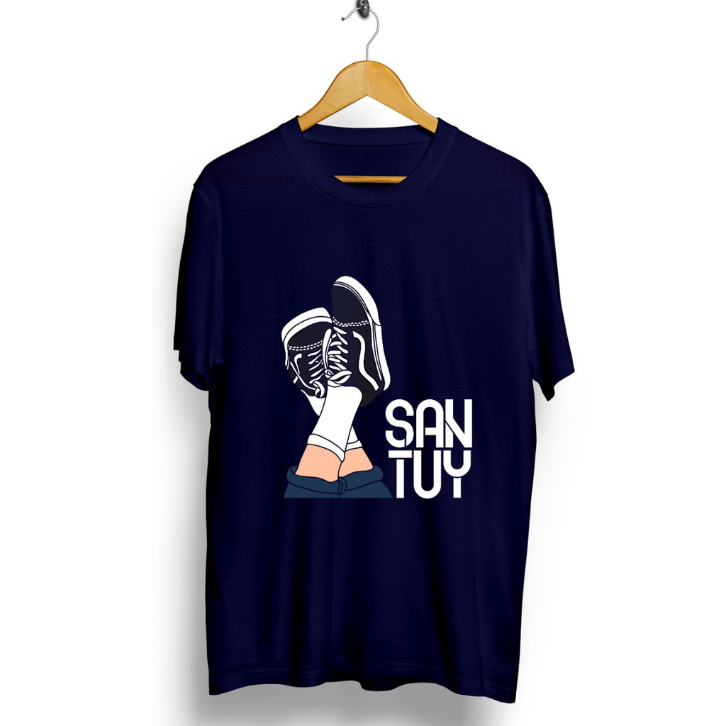 BAJU ATASAN KAOS PRIA DISTRO JF SEPATU SANTUY COTTON COMBAT 30S