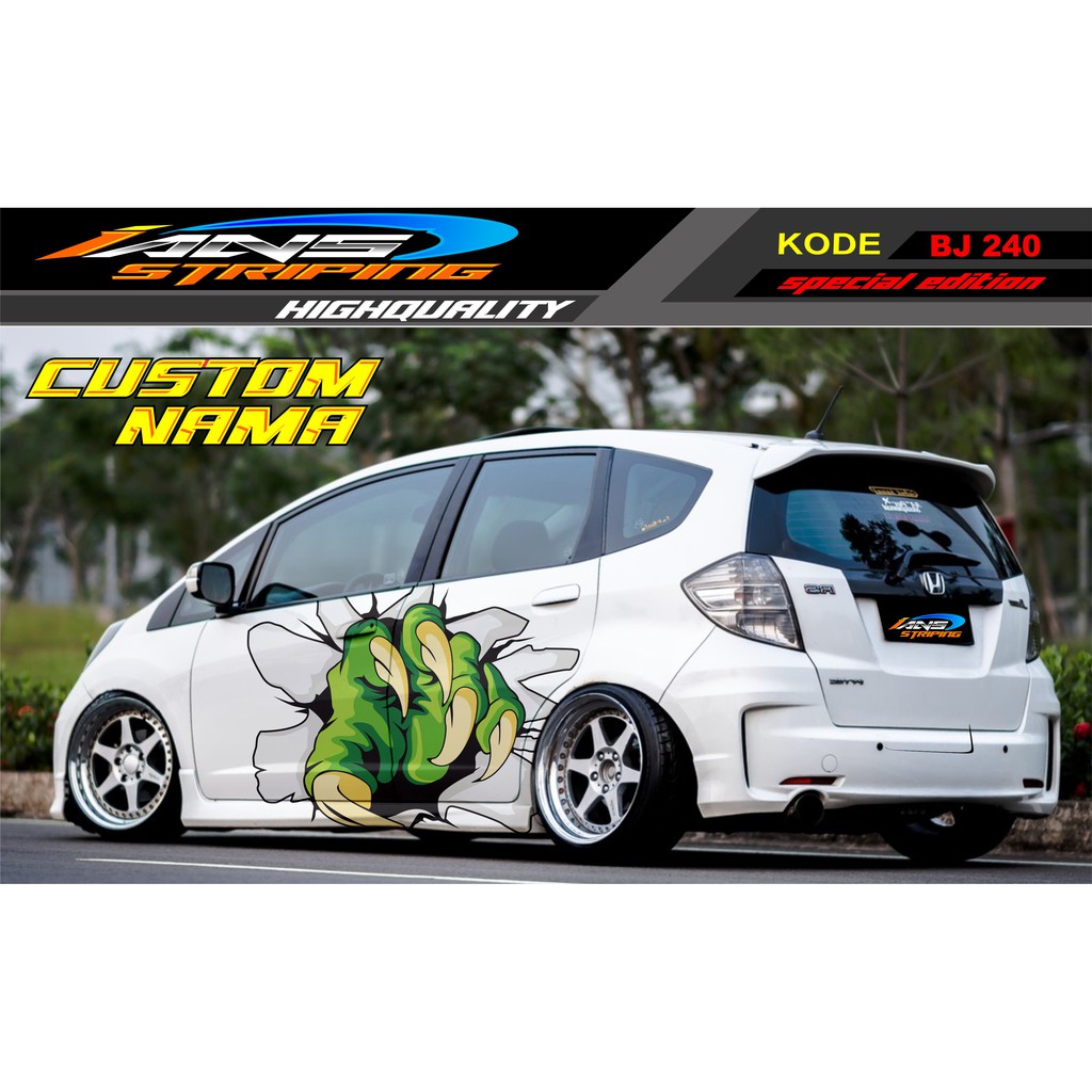 DECAL STICKER MOBIL HONDA JAZZ, BRIO, MOBILIO, AVANZA, AGYA,YARIS / STRIPING MOBIL