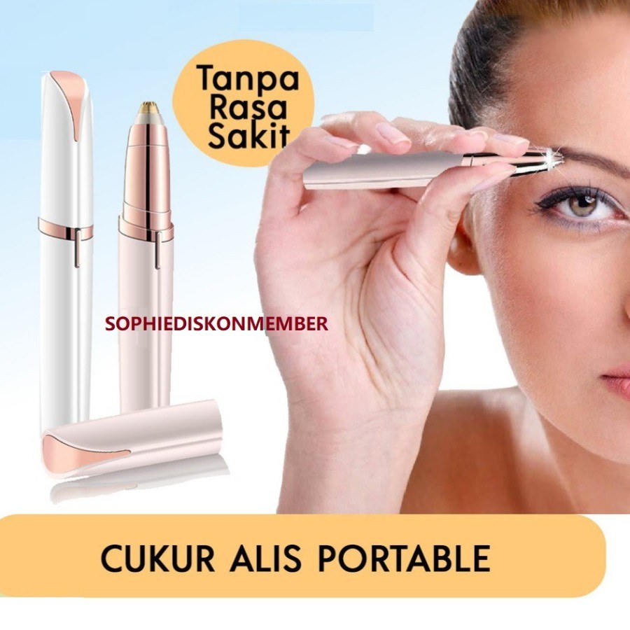 Alat Pencukur Alis Elektrik Alat Cukur Alis Flawless Rows Remover Eyebrow Gunting Alis Manual Mini