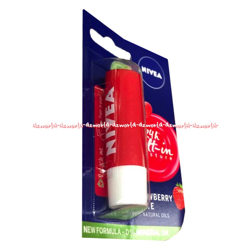 Nivea Strawberry Shine Caring Lip Balm Lip Care Lipgloss 24-h Melt in